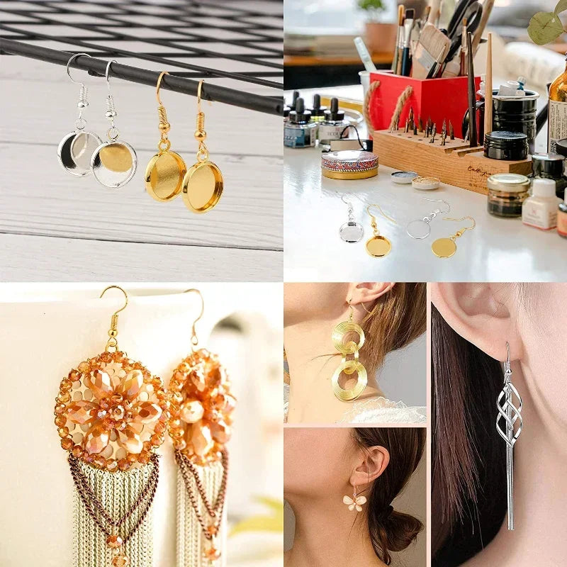 100/200pcs DIY Earring Clasps Hooks Stainless Steel Hypoallergenic for DIY jewlery
