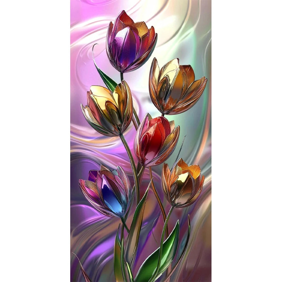 Big Diamond Painting DIY Giant Dreamy Colorful Flower Diamond Art 5D Square Round Rhinestone.