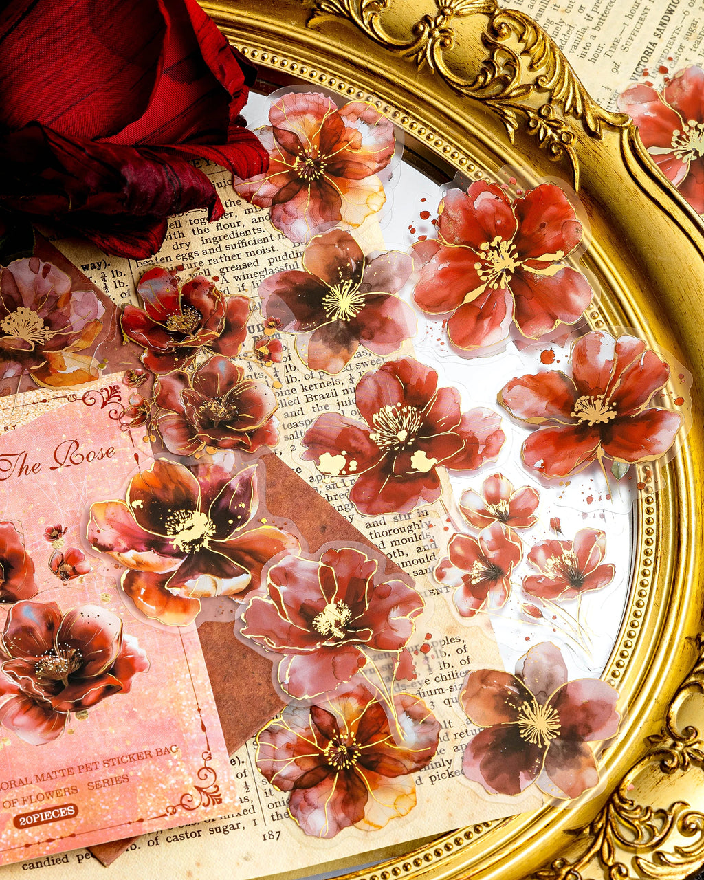 120pcs PET Sticker Pack Flower Poem Series Decoration Stickers DIY Calendar Scrapbook Diary
