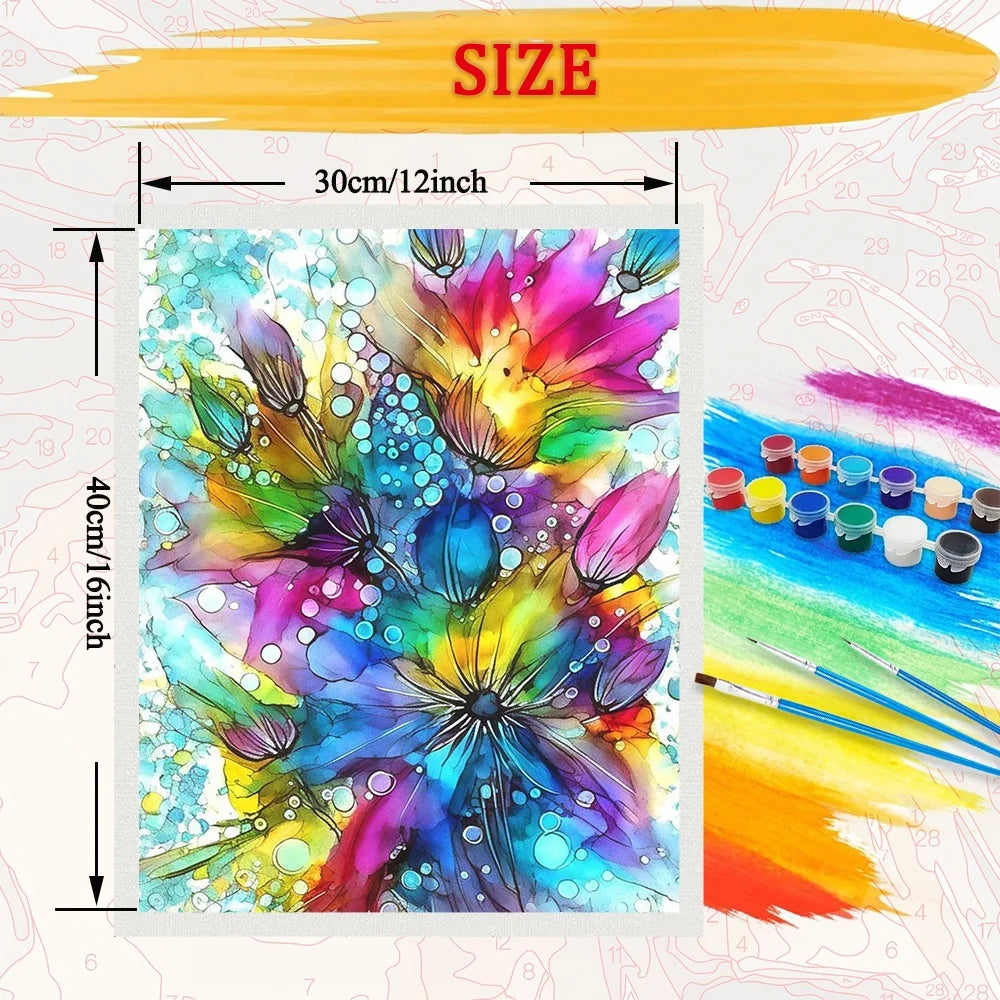Abstrat Flower Diy Art Paint By Numbers For Adult Floral Craft Kit HandPainted On Canvas Valentines Gift Home Decor