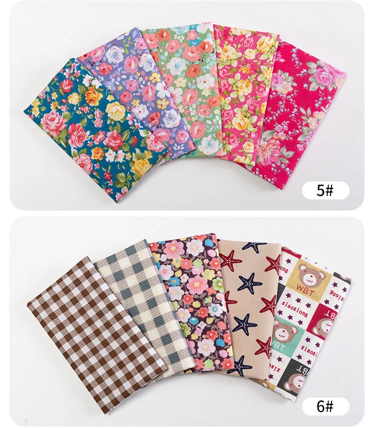 5Pcs/Set 25cmX25cm  Quilting Cloth Patchwork Needlework Handmade DIY Material
