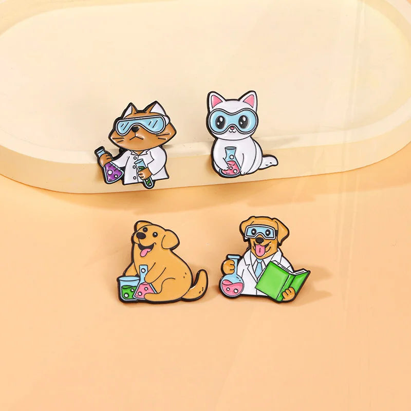 Stethoscope First Aid kit Cat Nurse Dog Doctor Animal Patient Medical Badge  Metal Pin