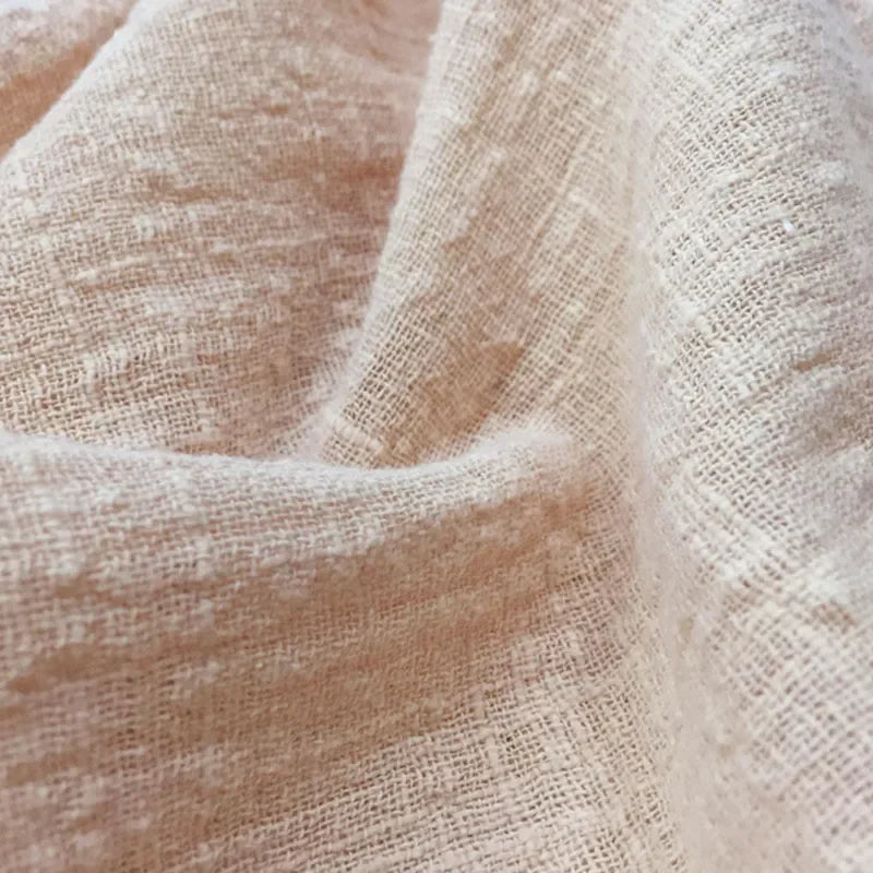 Soft Thin Linen Cotton Fabric Solid Color Organic Material Pure Natural Flax For Sewing