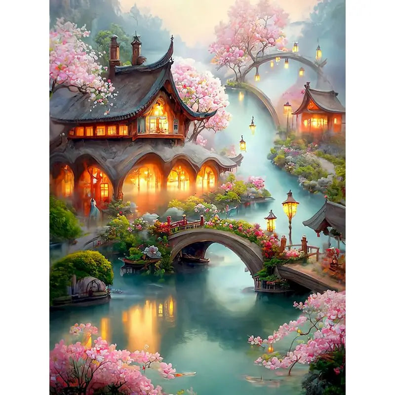 Cherry Blossoms 120 Colors Resin Diamond Painting