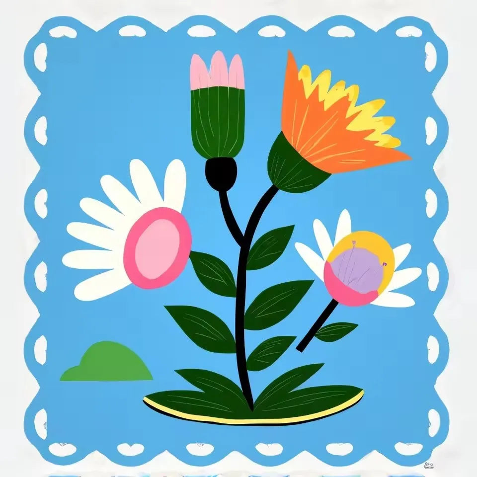 5D DIY Diamond Painting Cartoon Flowers Diamond Embroidery Handmade Wall Art Home Decor.