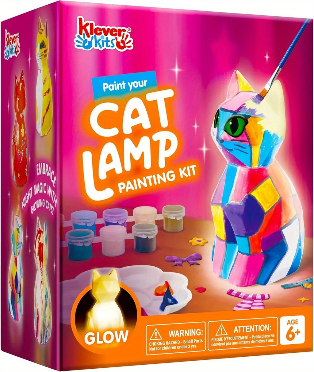 JOYFY Kids DIY Night Light Paint Your Own Cat Lamp