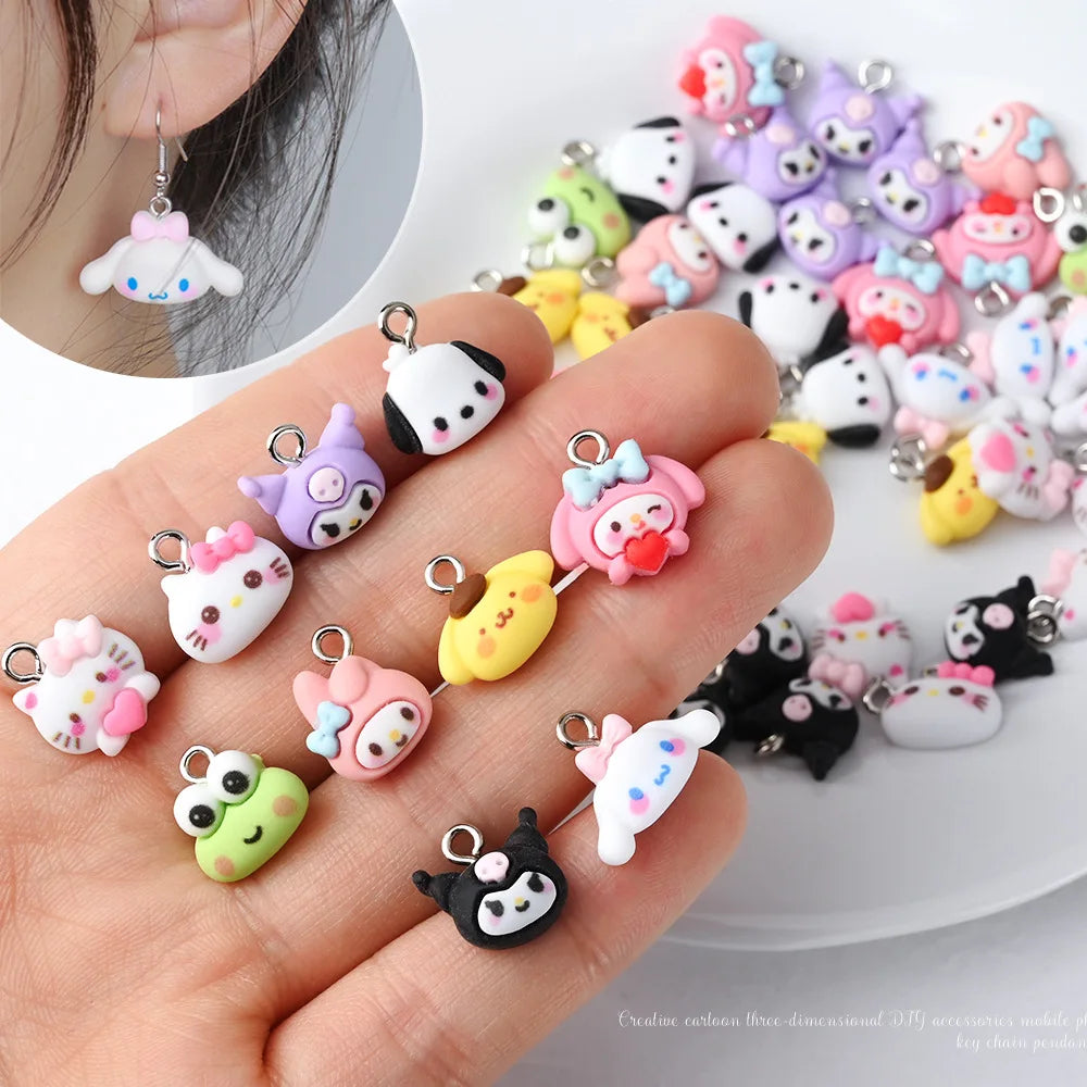 50pcs 3D Cartoon Charms DIY Craft Kit for Phone Case, Keychain