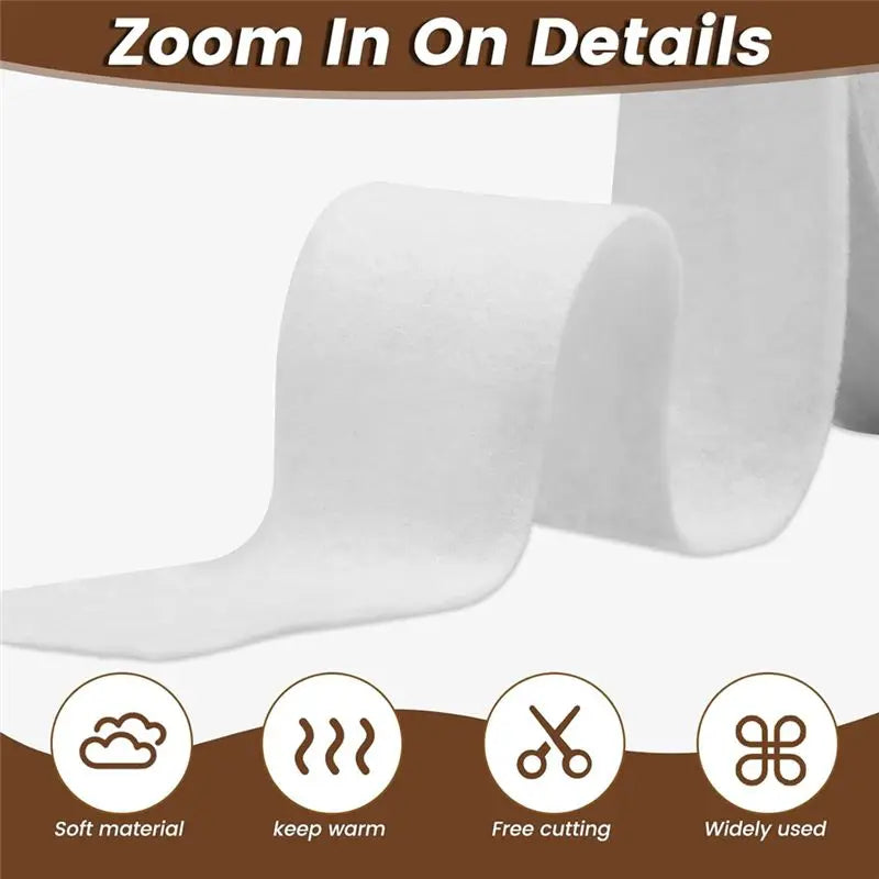 A60Z3 Rolls Jelly Roll Batting Strips For Rugs, With Fabric Tube Maker