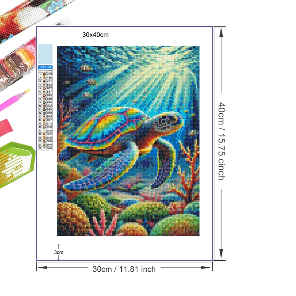 New Stunning Sea Turtle Full Diamond Painting Kit