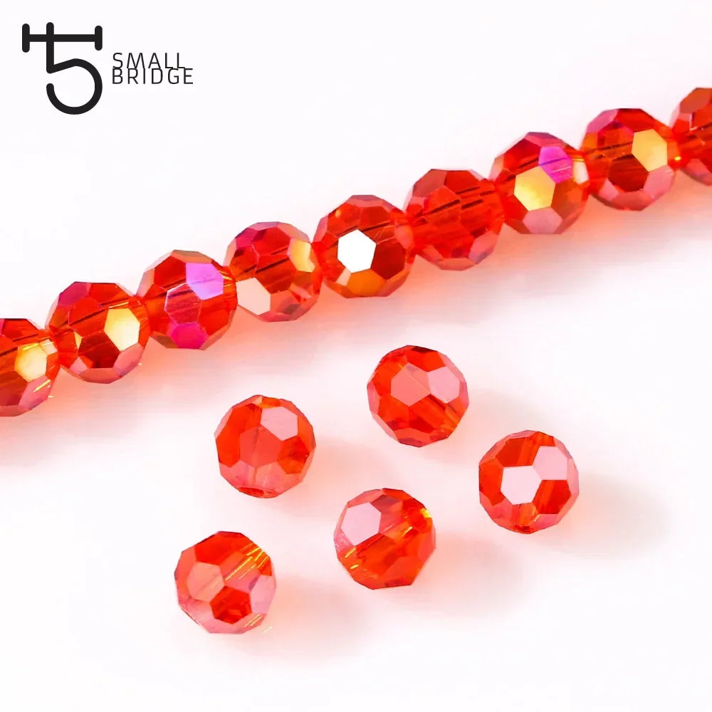 Round Spacer Glass Beads For Jewelry Making DIY Accessories