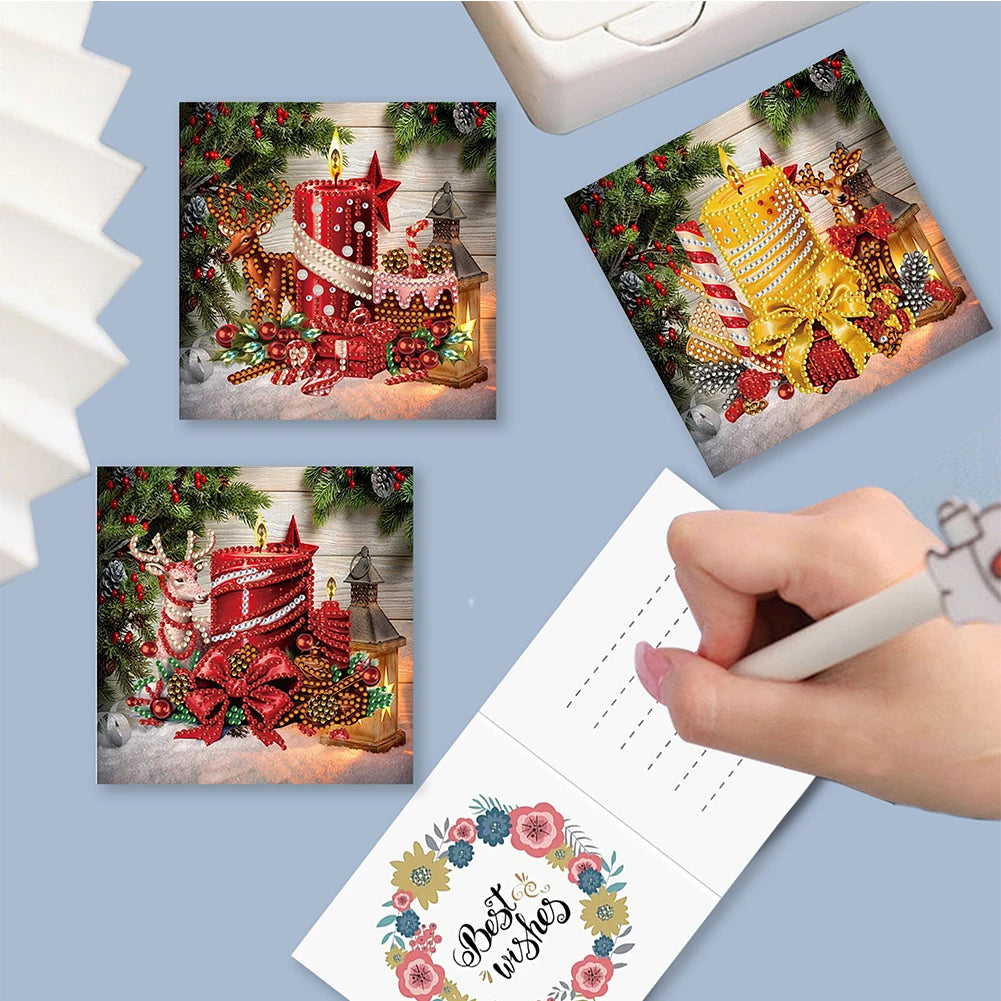 DIY Christmas Greeting Cards 12pc Diamond Painting Kits