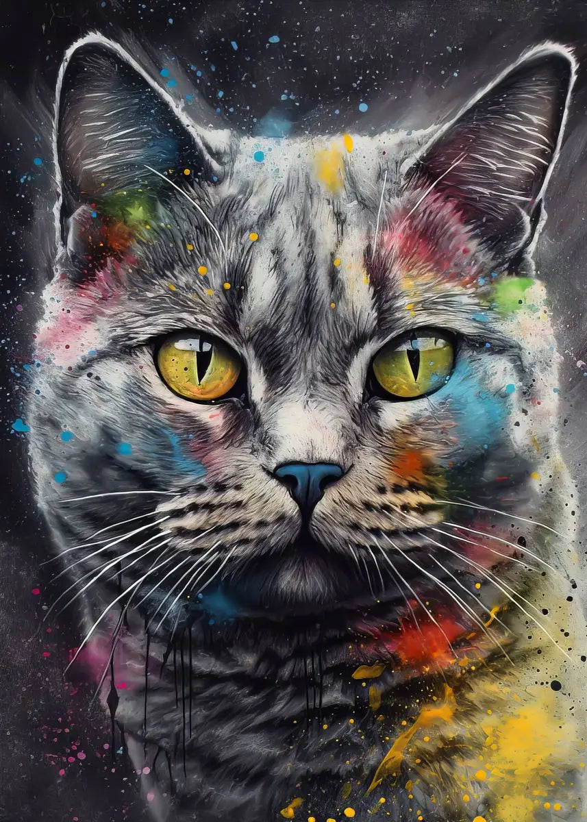 AB Fairy Dust Watercolor Various Cats 120 Colors Diamond Painting With Sticker Lovely Animals Modern On The Wall Art Kids Decor