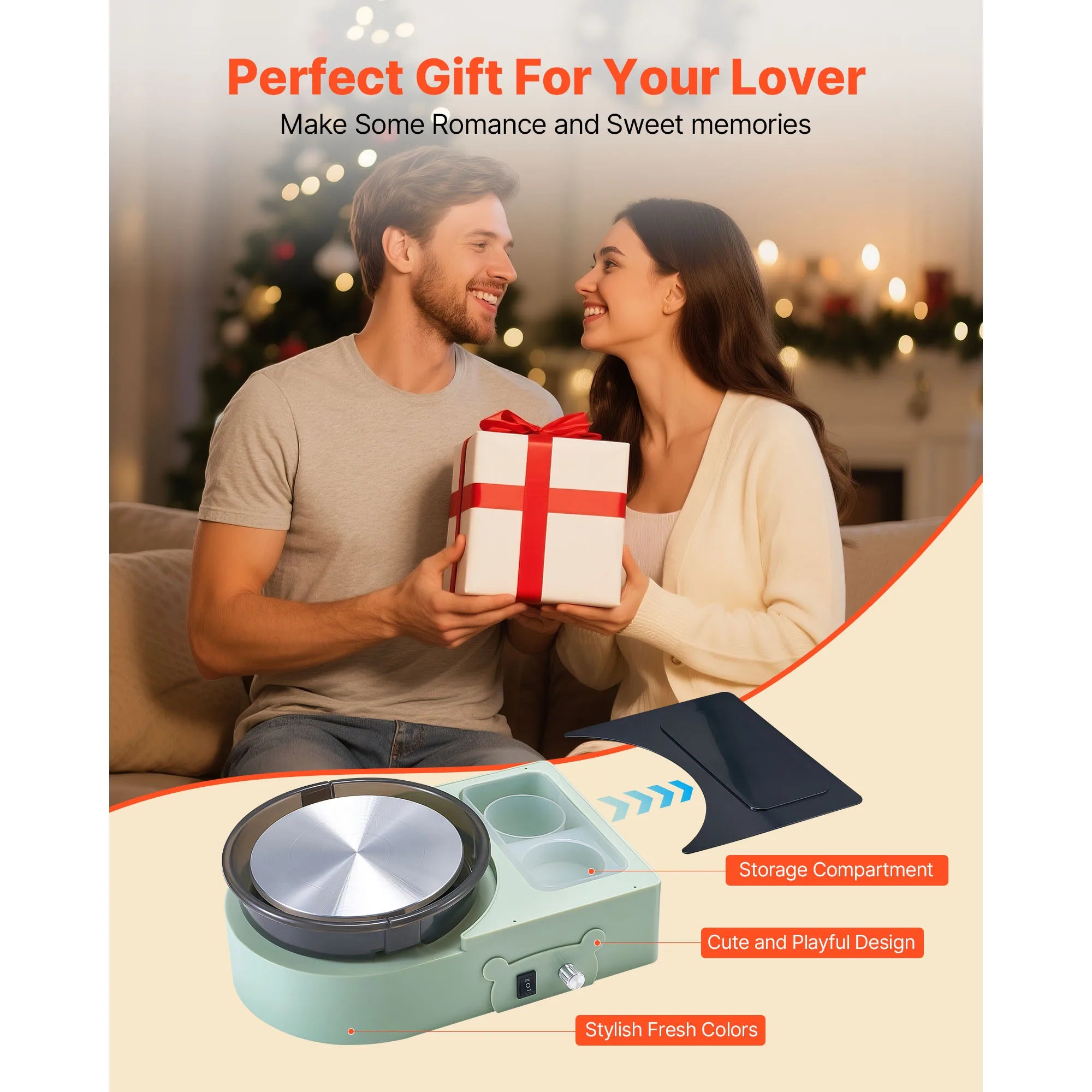 Mini Pottery Wheel Turntable Forward Reverse Rotation Adjustable Speed Electric  for Kids and Adults