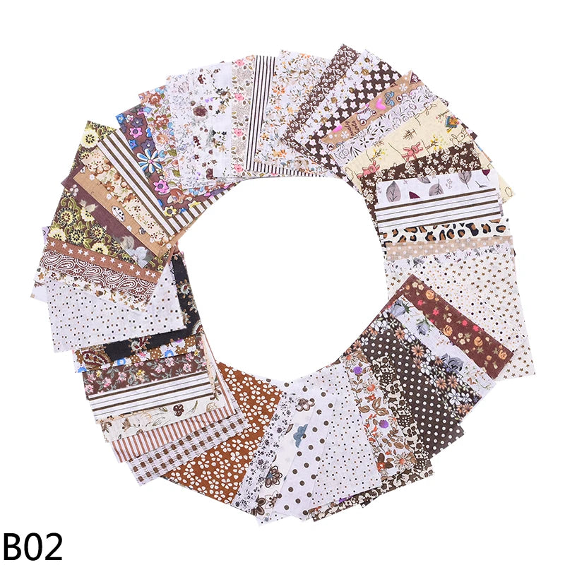 50Pcs 10x10cm Mixed Style Square Patchwork Cotton Fabric Cloth
