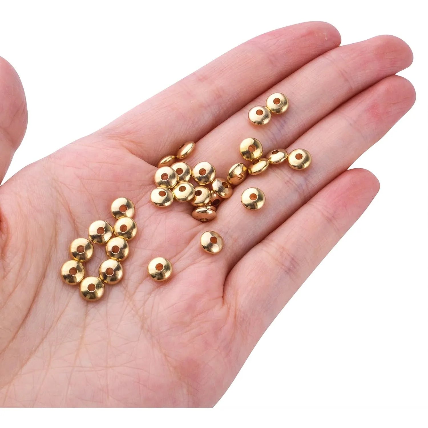 200pcs Flat Round , Bead Spacers Loose Beads Spacer Charm Beads for DIY Jewelry Necklace