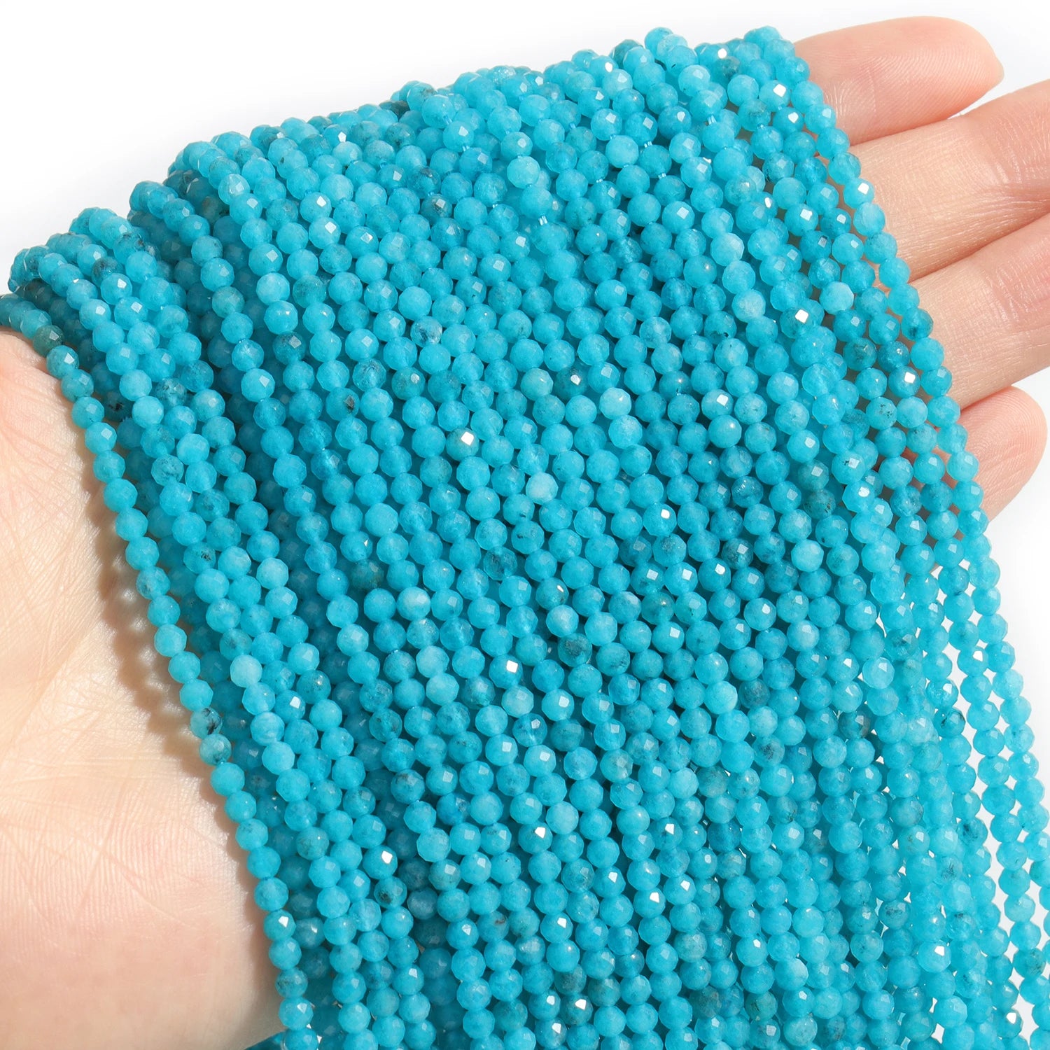 Faceted Natural Stone Beads Faceted Amazonite Aquamarine Opal Labradorite Loose Spacer Bead