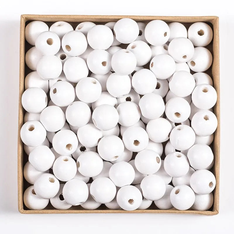 Wooden Beads Multi Colors Round Shaped DIY Craft Bracelet Necklaces Jewelry Accessories