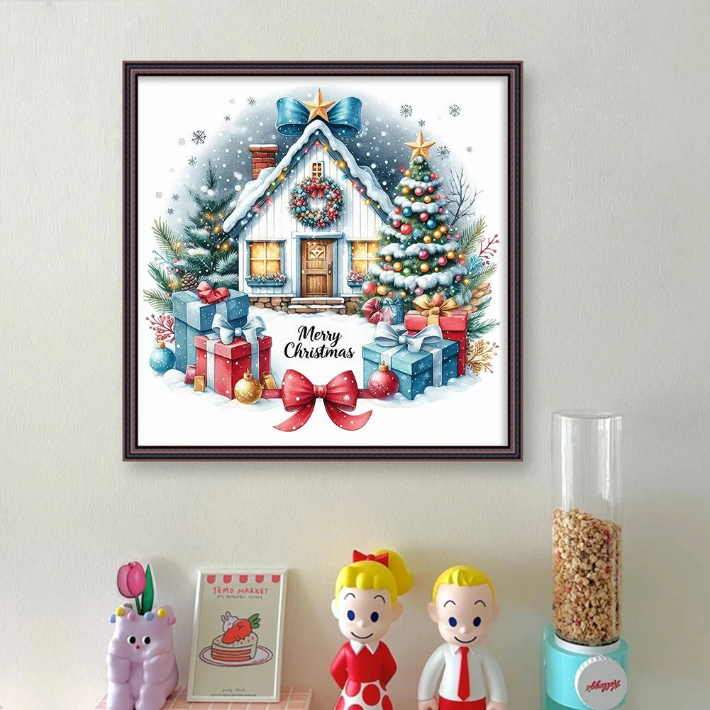 Full Embroidery Eco-cotton Thread 14CT Counted Christmas House
