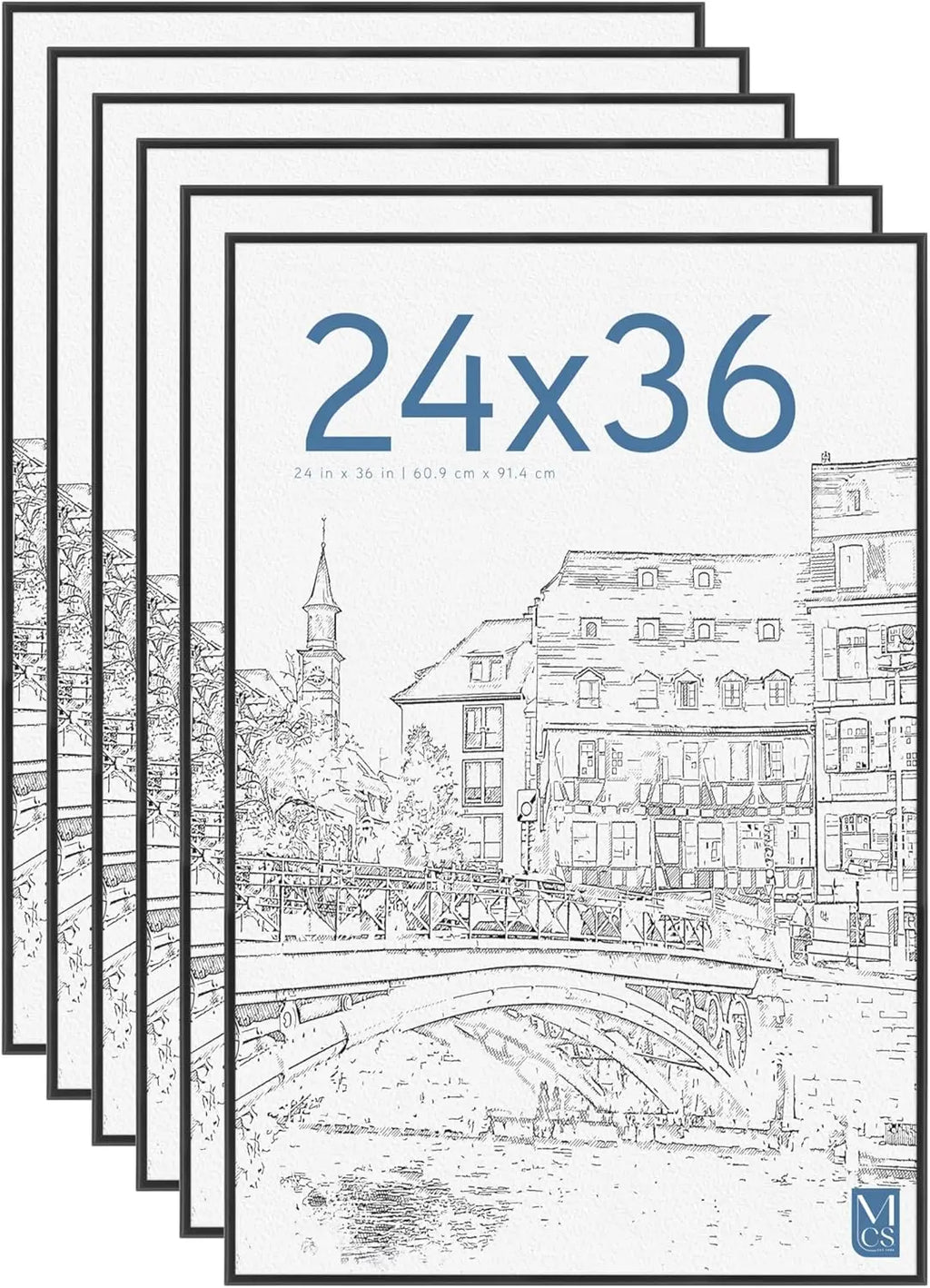 Large Picture Frame Set 24x36 Inch Black Lightweight Wall Hanging  Decor (6-Pack)