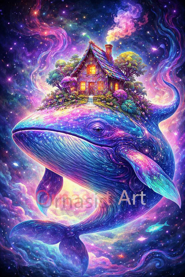 100% 5D DIY Fairy Dust Drill Diamond Painting Whale Full Crystal Diamond Mosaic Art.