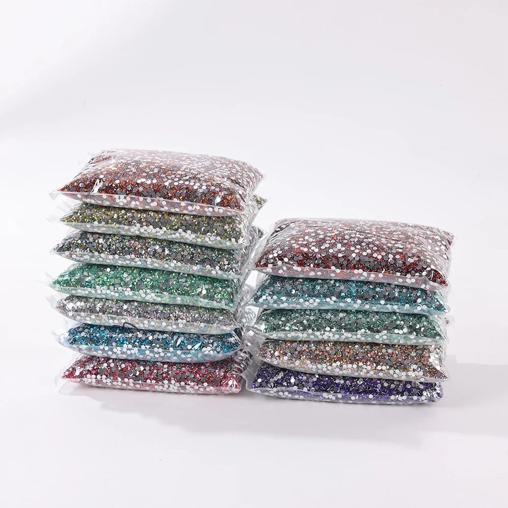 Big Package 2-6mm Resin Non Rhinestones Bulk Wholesale, Plastic Crystals Nail DIY