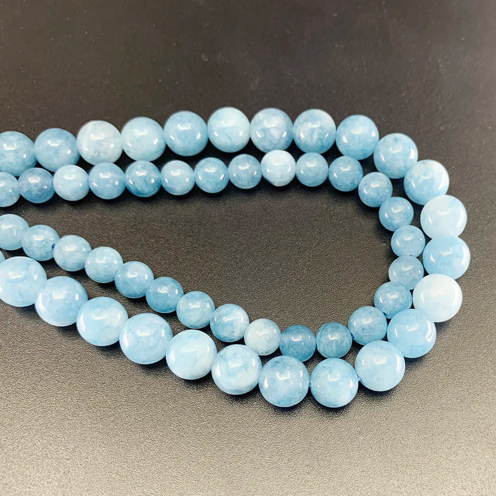1 strand/lot 4/6/8/10/12mm Natural Aquamarin Agat Stone Beads