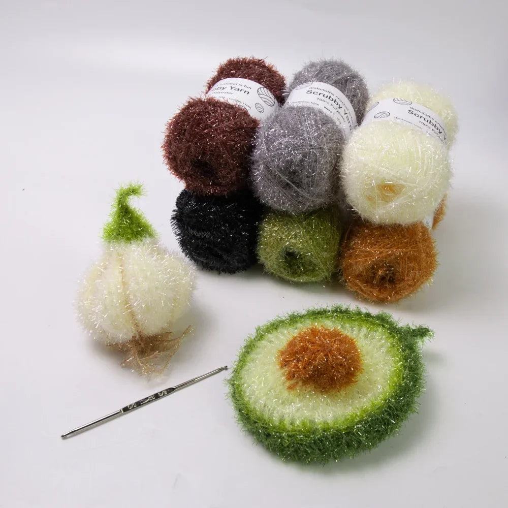 Scrubby Yarn for Scrubbies 6pcs Scrubbing Yarn Multi Colored