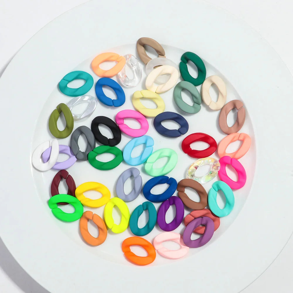 20pcs 20x30mm Acrylic Frosted Square Link Chain Loose Beads