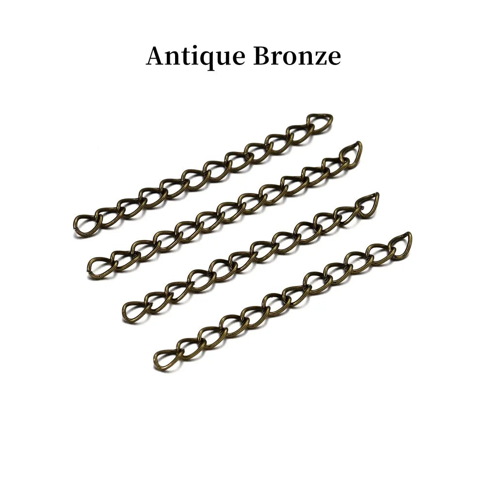 50-100pcs/lot 50mm 70mm  Necklace Extension Chain Bulk Bracelet Extended Chains Tail Extender