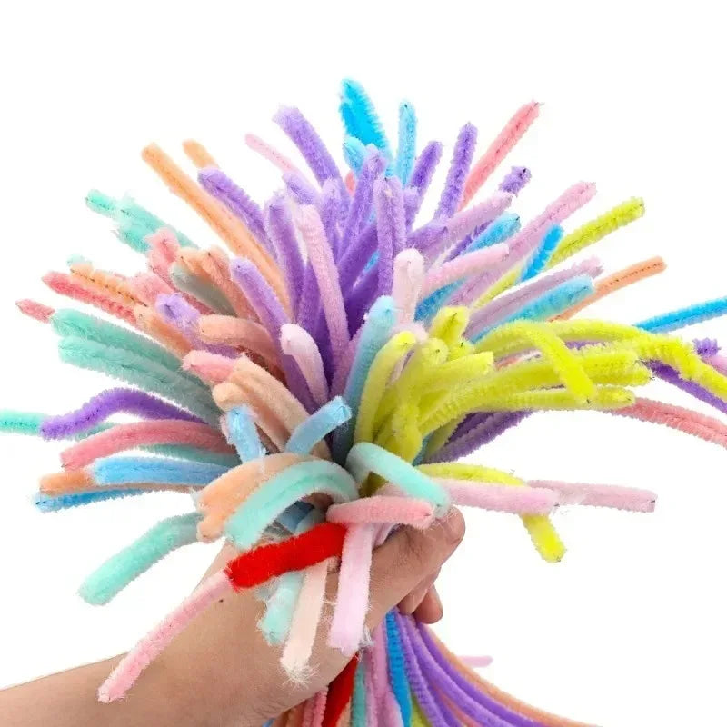 1000/10pcs Colorful Twisting fluffy Pipe Cleaners Stems