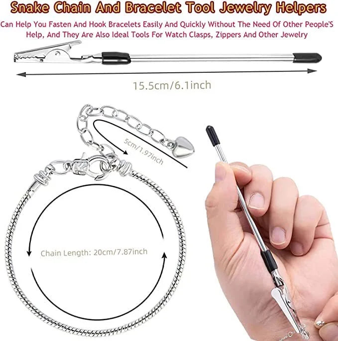 20 Pcs Serpentine Design Pendant Bracelets with Metal Toothed Alligator