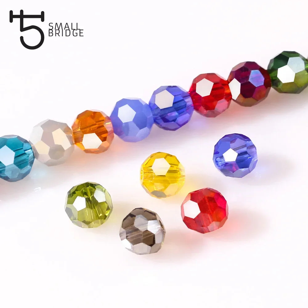 Round Spacer Glass Beads For Jewelry Making DIY Accessories
