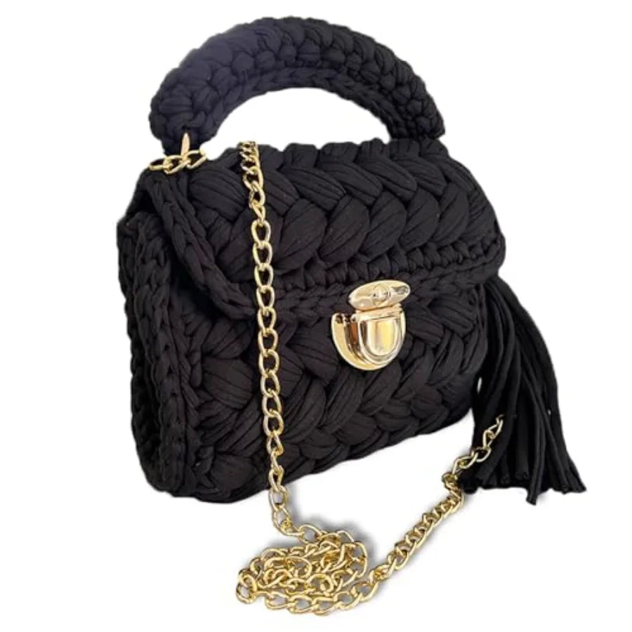 Evening Clutch Bag for Women, Handmade Crochet Wedding Party Purse, Small Flap Formal Crossbody Handbag Evening Clutch