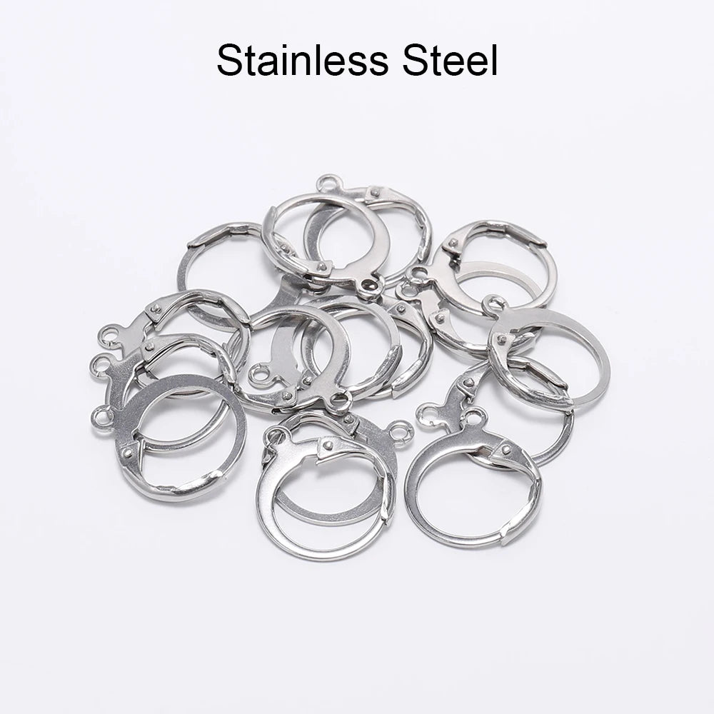 20pcs, Gold  France Lever Earring Hooks Wire Settings Base Earrings Hoops
