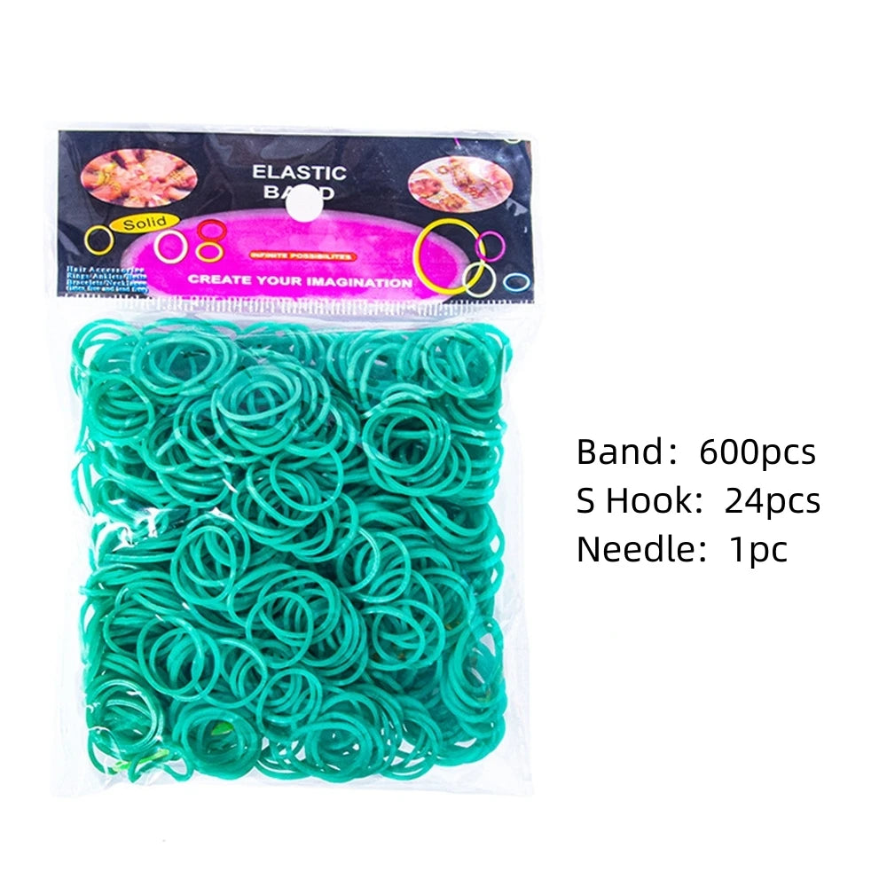 600pcs Elastic Colorful Rubber Loom Bands for Boy,, Girl Kids Weaving DIY Craft Gift Bracelet Jewelry Making Accessories Supplies