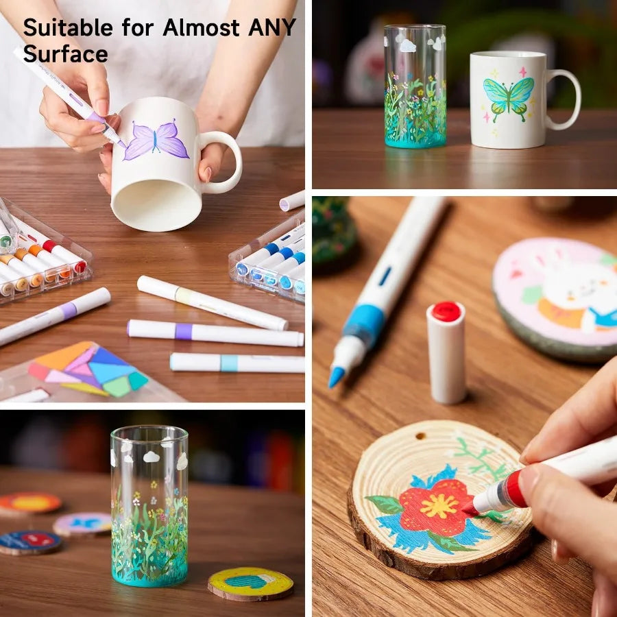 Students Automatic Ink Control Acrylic Paint Markers 36 Colors