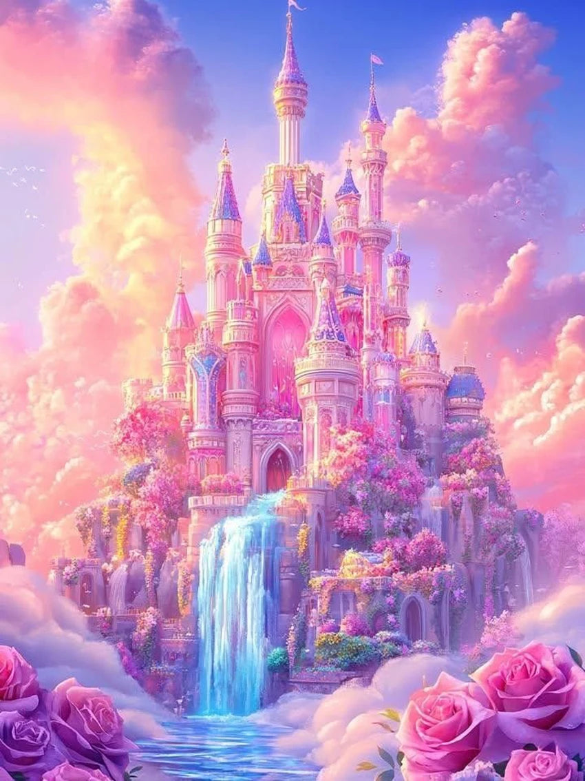 Fairy Dust Diamond Painting Castle Picture Square Diamond embroidery Landscape.