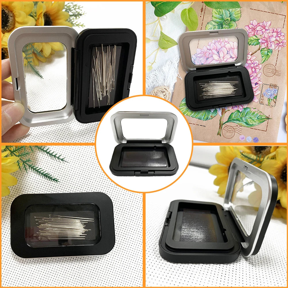 Magnetic Needle Case Household Black Sewing Needle Case Sewing Accessory