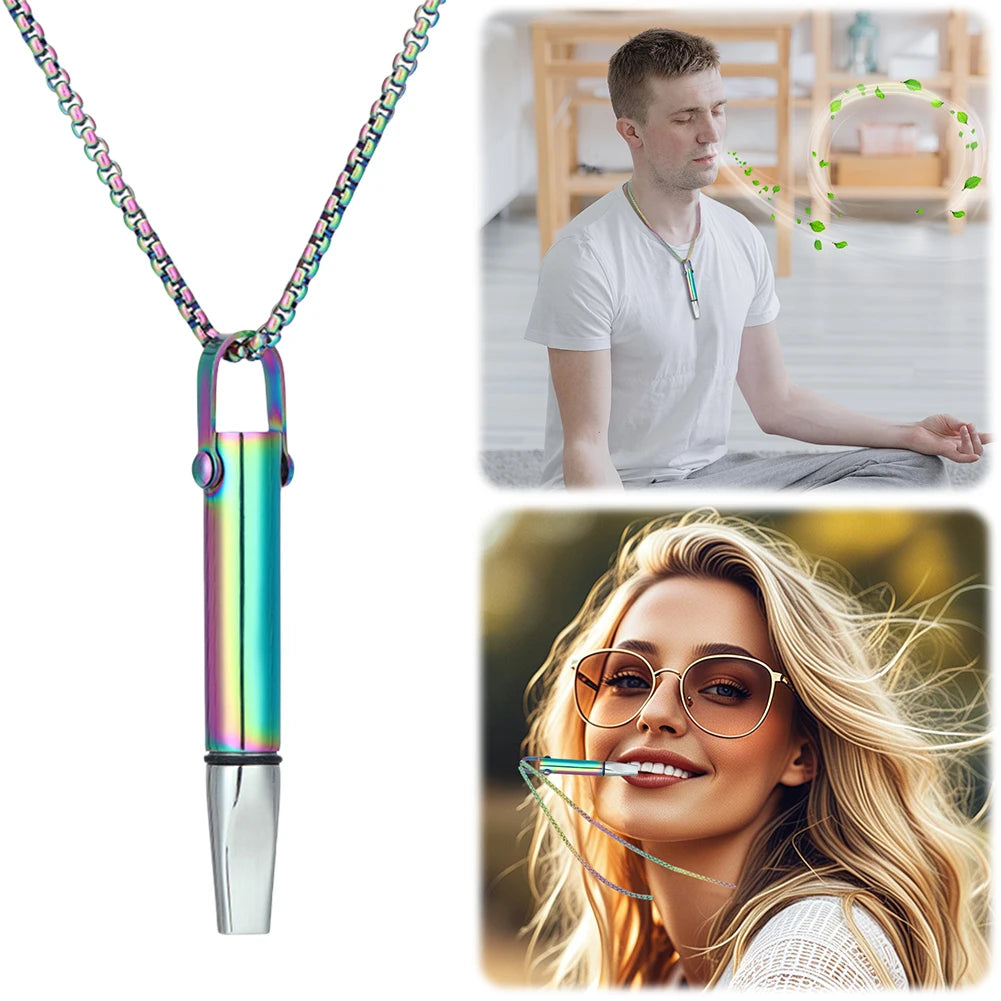 Breathing Resistance Whistle Necklace Breathing Necklace