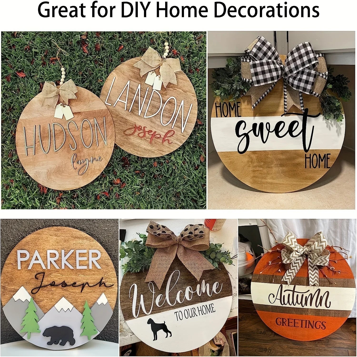 5 Pack 18 Inch Rounds Wood Discs Wood Sign Blank for Crafts