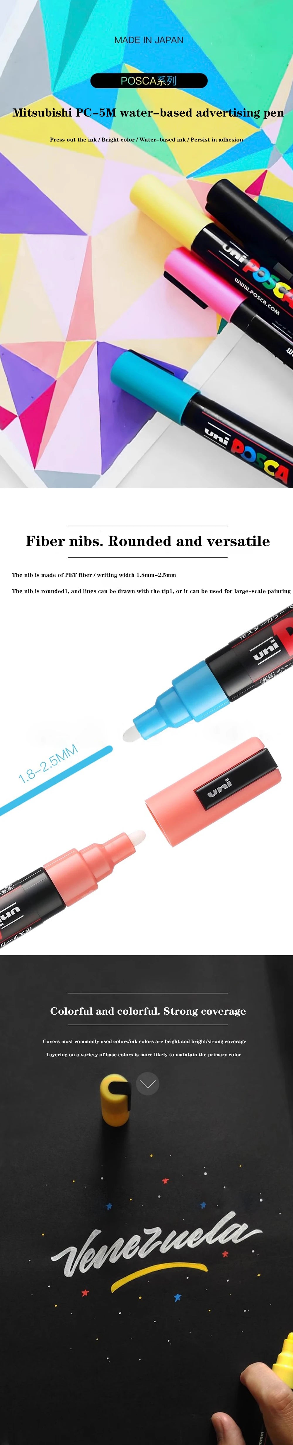 15Colors Marker Pen Set, Acrylic POP Poster, Pen/Graffiti
