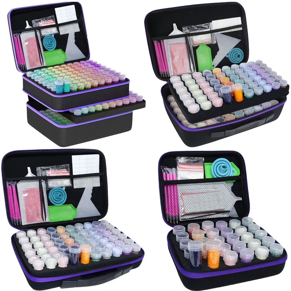 30/60/120/240 Jars DIY Diamond Painting Multifunctional Storage Box