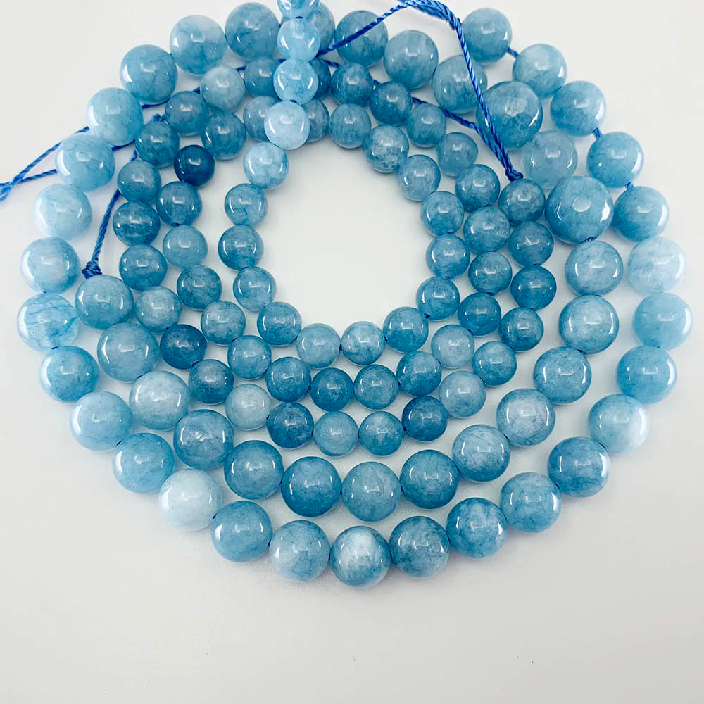 1 strand/lot 4/6/8/10/12mm Natural Aquamarin Agat Stone Beads