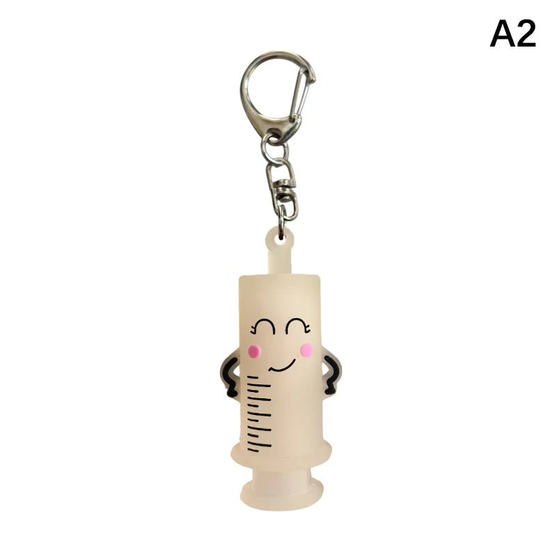 1PCS PVC Ampoule Bottle Opener Keychain Syringe-Shaped Cutter Nurse Doctor Aid Medication Vial Breaker Tool