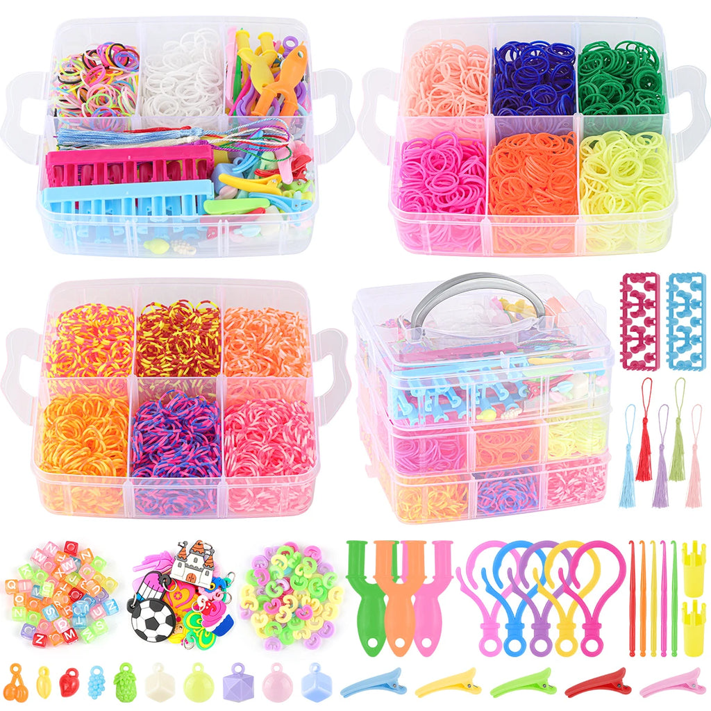DIY Rubber Band Twist Loom Set, , Friendship Bracelet Maker Craft Kit
