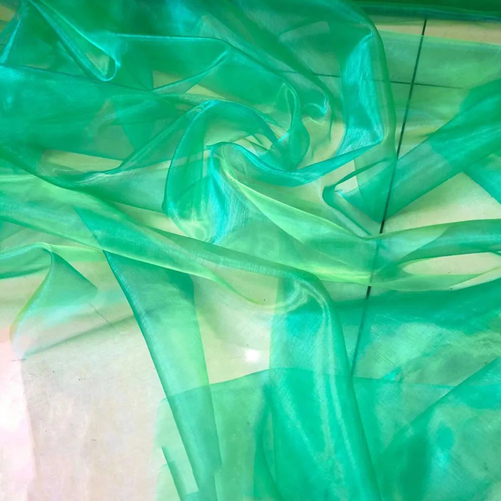 100X150cm Colorful Two-color Gradient Organza Mesh Fabric