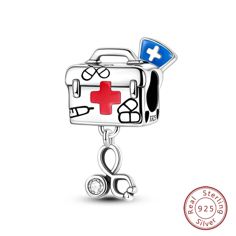 Original 925 Sterling Silver Charm Beads Medical Series