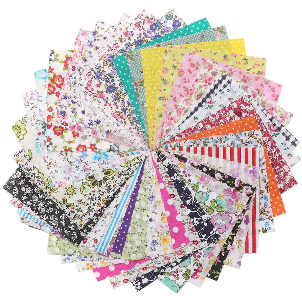 Craft Lovers' Choice Set of 100 PreCut Floral Patterned Cotton Fabrics