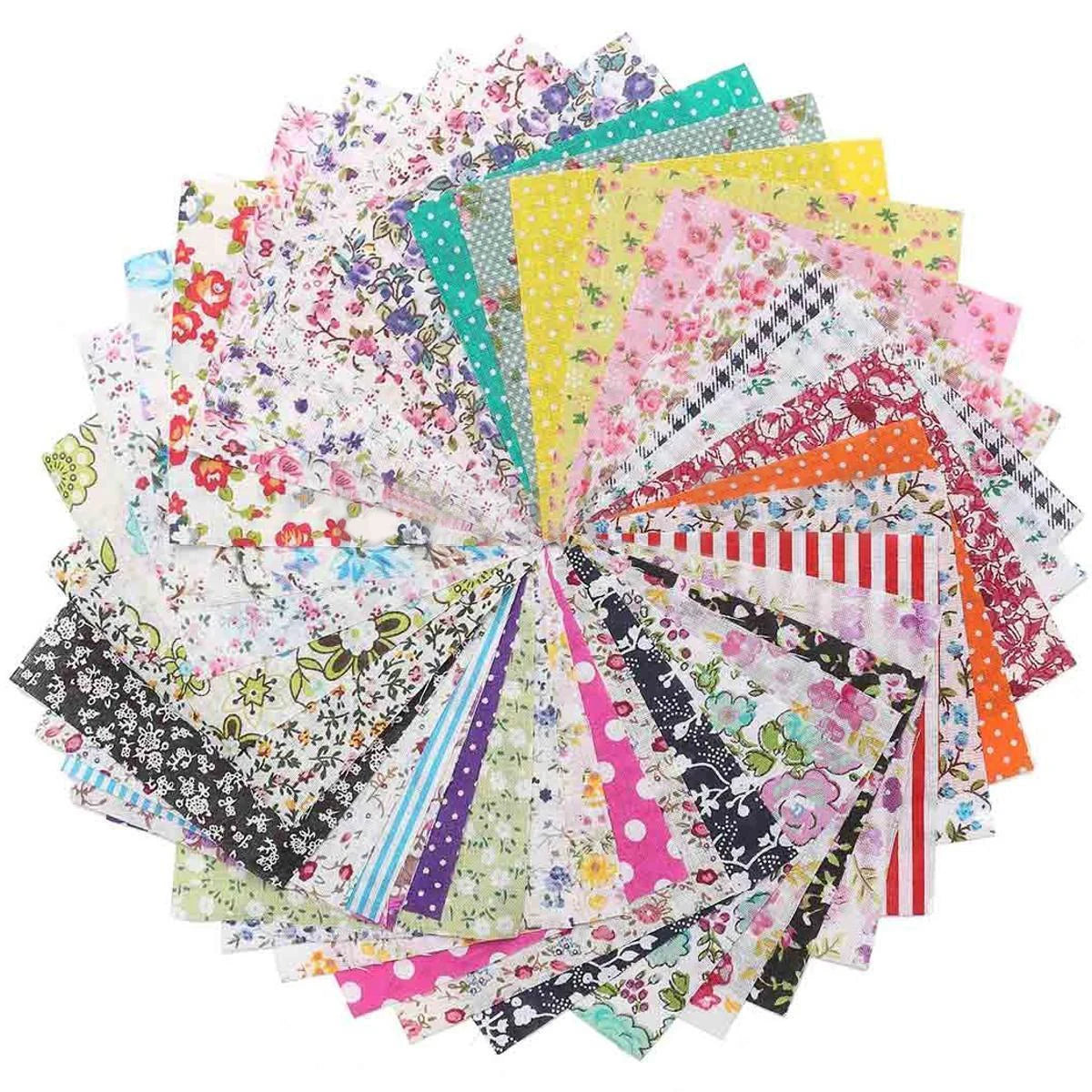Craft Lovers' Choice Set of 100 PreCut Floral Patterned Cotton Fabrics