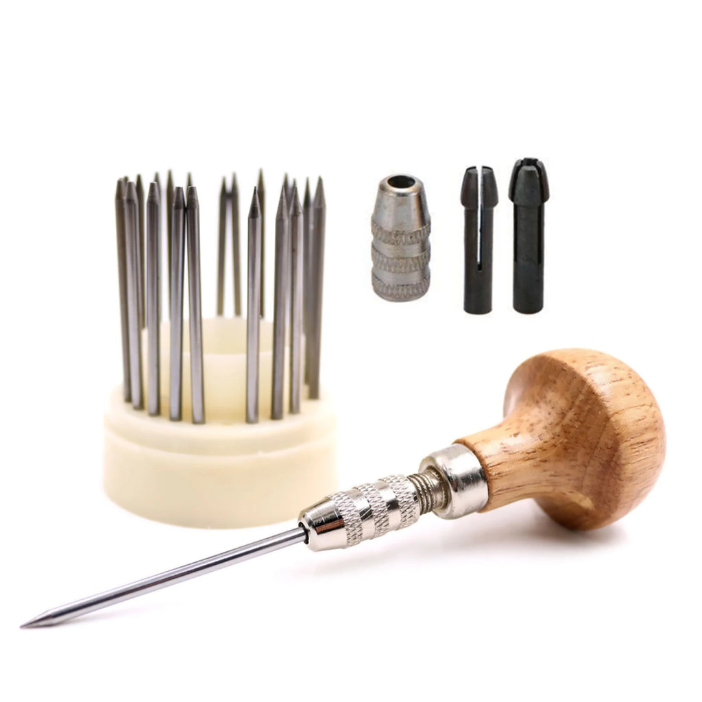 23Pcs/set Beading Tool Diamond Stone Pearl Grain Wood Handle